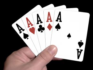 Card hand with 5 Aces