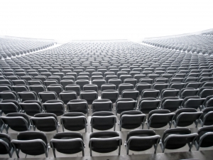 Empty seats in a stadium