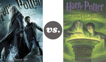 Harry Potter Half Blood Prince movie poster vs. book cover