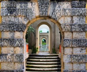 Series of outdoor entrances, pulling the eye deeper into a garden
