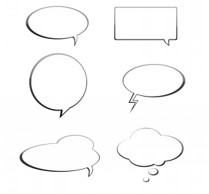 Empty speech bubbles in different styles