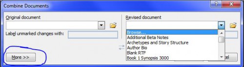 MS Word Combine dialog box 2