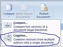 MS Word Combine function