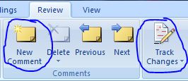 MS Word Review tab
