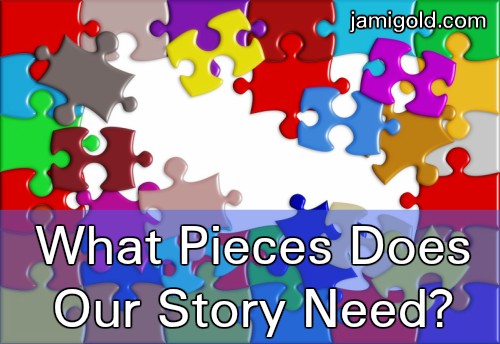 Colorful puzzle pieces half assembed