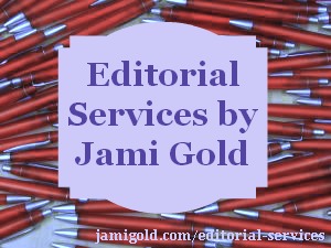 Red pens with text: Editorial Services by Jami Gold