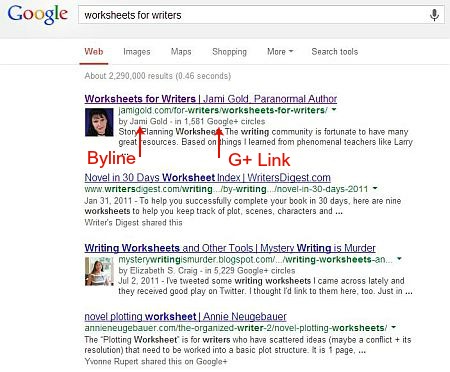 Screen shot of a Google search result