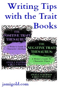 Covers of the Positive and Negative Trait books with text: Writing Tips with the Trait books