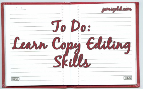 Notepad with text: To Do: Learn Copy Editing Skills