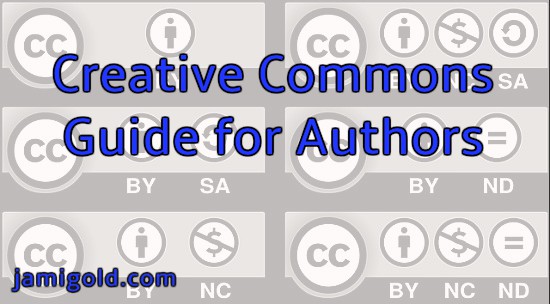 Collage of Creative Commons icons with text: Creative Commons Guide for Authors