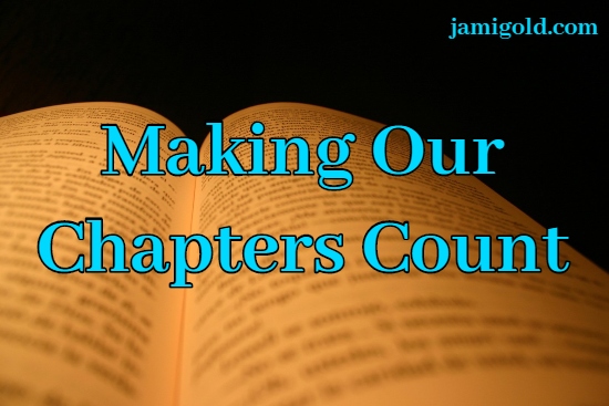 Open book pages with text: Making Our Chapters Count
